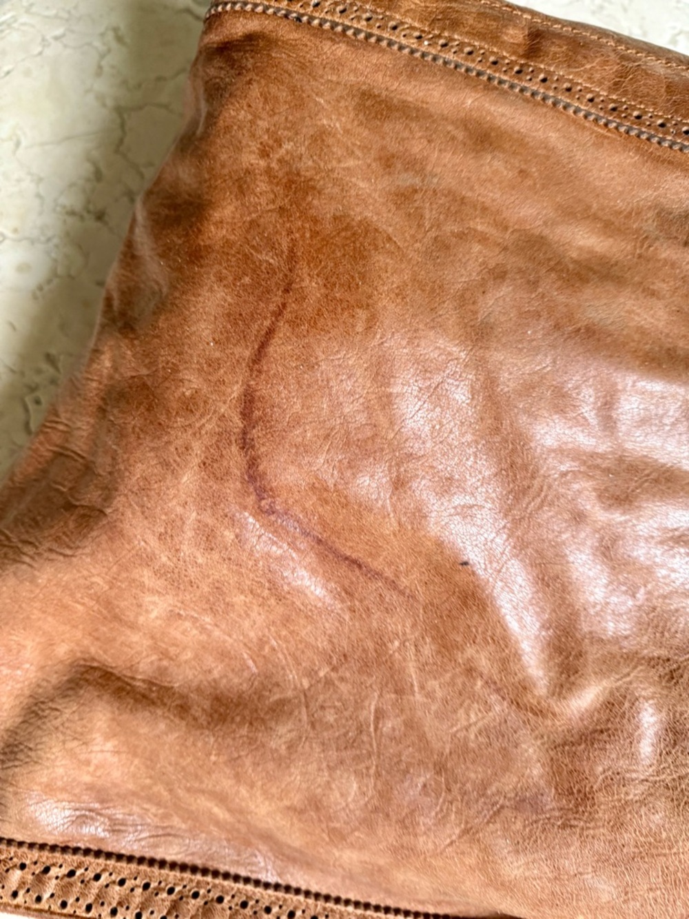 Balenciaga Vintage Motocross Brogue Day Hobo Bag, Brown Leather, FLAWS - Picture 14 of 16